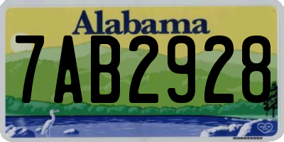 AL license plate 7AB2928