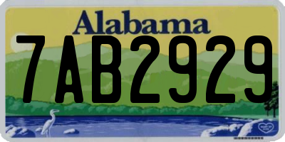 AL license plate 7AB2929