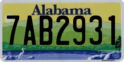 AL license plate 7AB2931