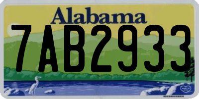AL license plate 7AB2933