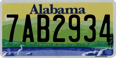 AL license plate 7AB2934