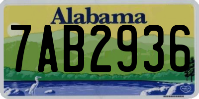 AL license plate 7AB2936