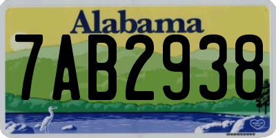 AL license plate 7AB2938