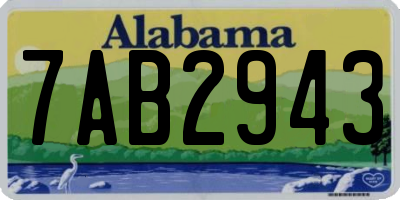AL license plate 7AB2943