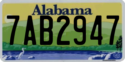 AL license plate 7AB2947
