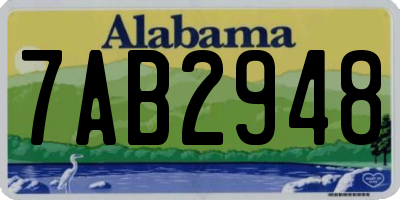 AL license plate 7AB2948