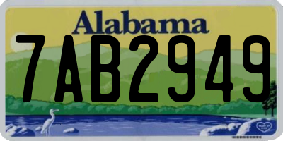 AL license plate 7AB2949