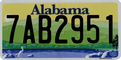 AL license plate 7AB2951