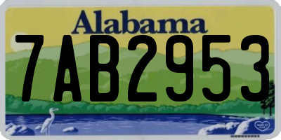 AL license plate 7AB2953