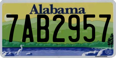 AL license plate 7AB2957