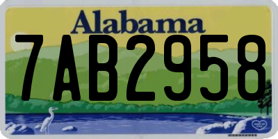 AL license plate 7AB2958