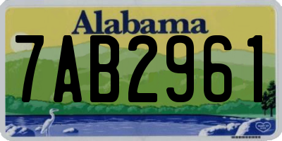 AL license plate 7AB2961