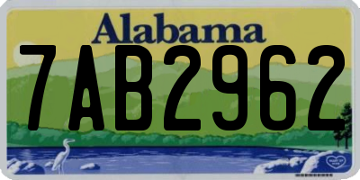 AL license plate 7AB2962