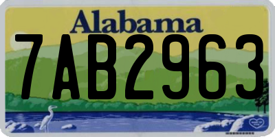 AL license plate 7AB2963