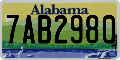 AL license plate 7AB2980