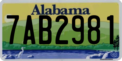 AL license plate 7AB2981