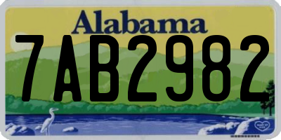 AL license plate 7AB2982
