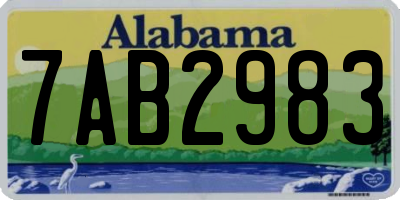 AL license plate 7AB2983