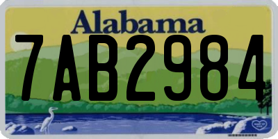 AL license plate 7AB2984