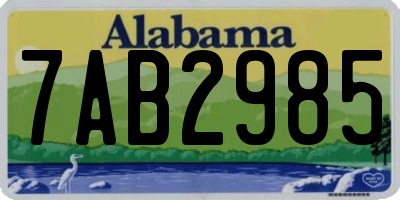 AL license plate 7AB2985
