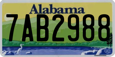 AL license plate 7AB2988
