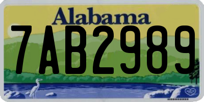 AL license plate 7AB2989