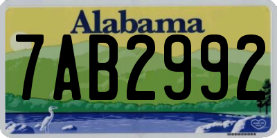 AL license plate 7AB2992
