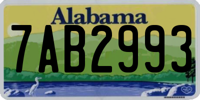 AL license plate 7AB2993
