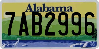 AL license plate 7AB2996