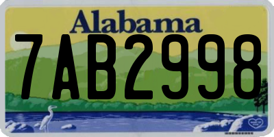 AL license plate 7AB2998