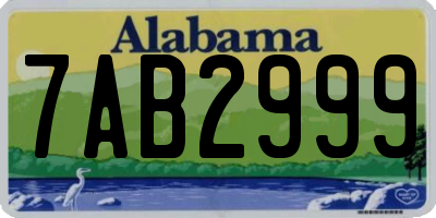 AL license plate 7AB2999