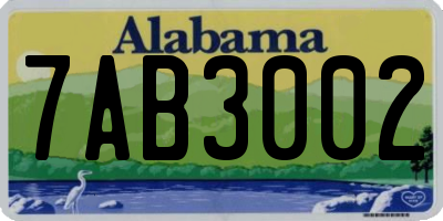 AL license plate 7AB3002