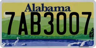 AL license plate 7AB3007