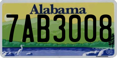 AL license plate 7AB3008