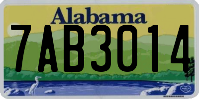 AL license plate 7AB3014