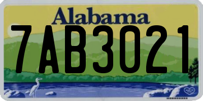 AL license plate 7AB3021
