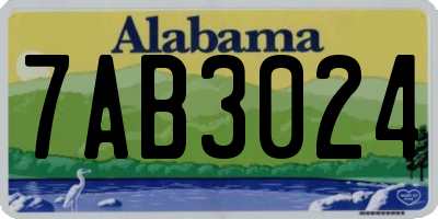 AL license plate 7AB3024