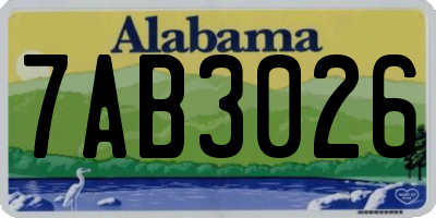 AL license plate 7AB3026