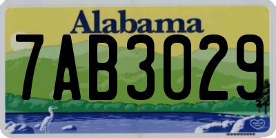 AL license plate 7AB3029
