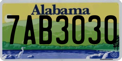 AL license plate 7AB3030