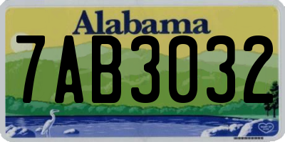 AL license plate 7AB3032