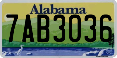AL license plate 7AB3036