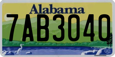 AL license plate 7AB3040