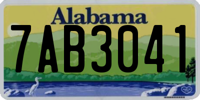 AL license plate 7AB3041