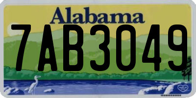 AL license plate 7AB3049
