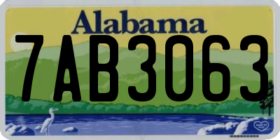AL license plate 7AB3063