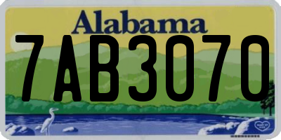 AL license plate 7AB3070
