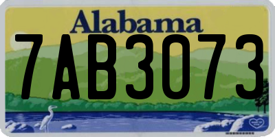 AL license plate 7AB3073