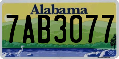 AL license plate 7AB3077