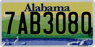 AL license plate 7AB3080